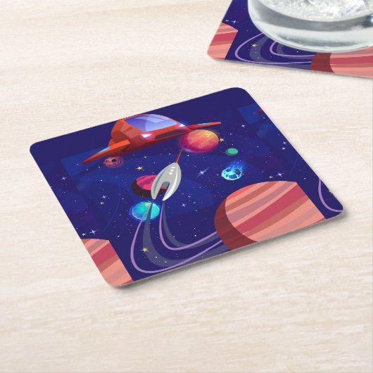 raket kartonnen onderzetters (Schuin)