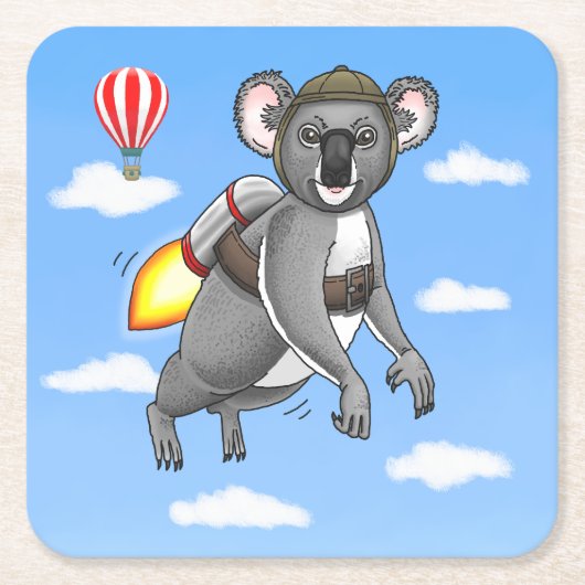 Raket Koala Beer Kartonnen Onderzetters (Voorkant)