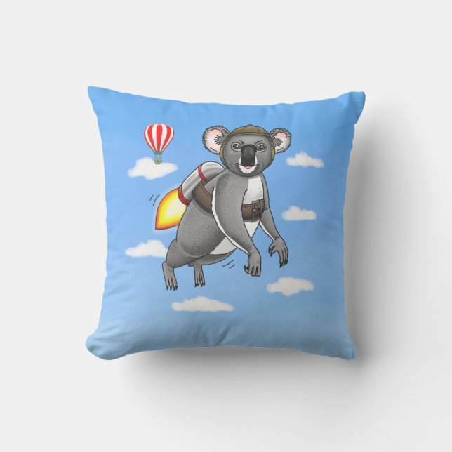 Raket Koala Beer Kussen (Voorkant)