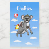 Raket Koala Beer Voedselcontainer Etiket (Enkel label)