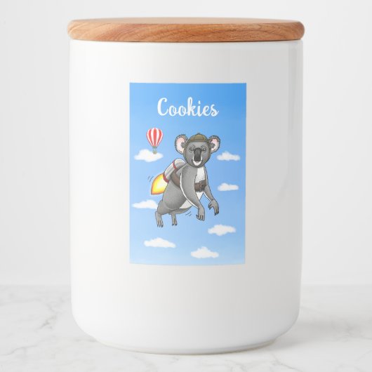 Raket Koala Beer Voedselcontainer Etiket (Voorkant)