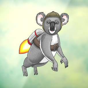 Raket Koala Raamsticker