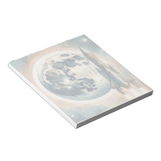 raket-maanruimte notitieblok (Schuin)