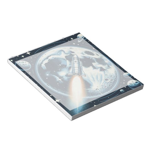 raket-maanruimte notitieblok (Schuin)