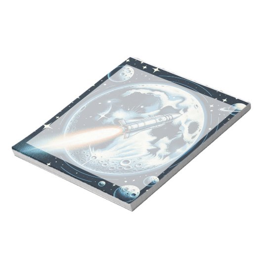 raket-maanruimte notitieblok (Linkerzijde)