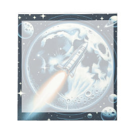 raket-maanruimte notitieblok