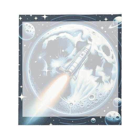 raket-maanruimte notitieblok (Voorkant)