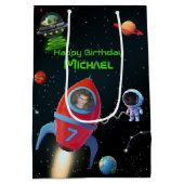 Raket met foto | Verjaardag Astronaut UFO Alien Medium Cadeauzakje (Achterkant)