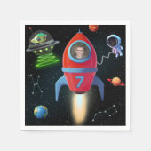 Raket met foto | Verjaardag UFO-astronaut buitenaa Servet (Voorkant)