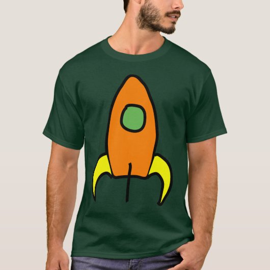 Raket naar de donkere T van de maan T-shirt (Voorkant)