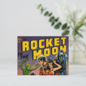 Raket naar de maan briefkaart (Staand voorkant)