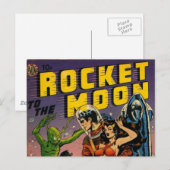Raket naar de maan briefkaart (Voorkant / Achterkant)