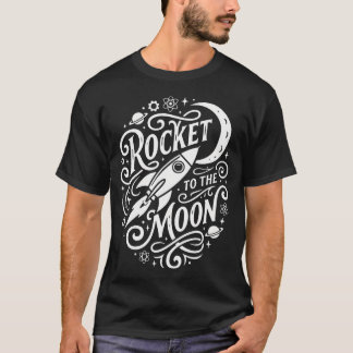 Raket Naar De Maan Buitenruimte Astronomie Sterren T-shirt