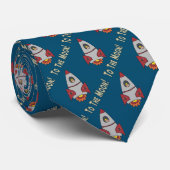 Raket naar de maan stropdas (Opgerold)