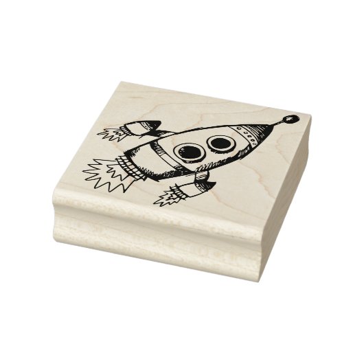 Raket naar de ruimte rubberstempel (Stempel)