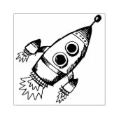 Raket naar de ruimte rubberstempel (Afrduk)