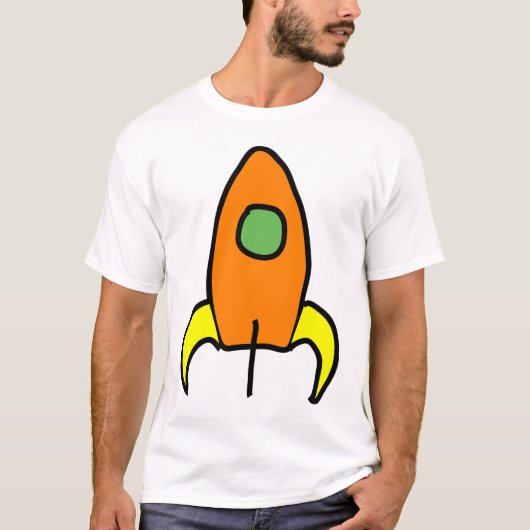 Raket naar het T-shirt met de maan (Voorkant)