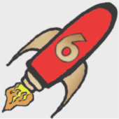 Raket op heldere achtergrond sticker (Voorkant)