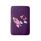 Raket - Paarse en roze Abstracte Pop Art. FLY! Badmat (Voorkant Verticaal)