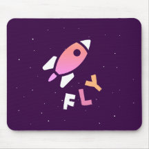 Raket - Paarse en roze Abstracte Pop Art. FLY!