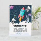 Raket planeet sterrenstelsel & buitenruimte dank u aankondiging (Staand voorkant)