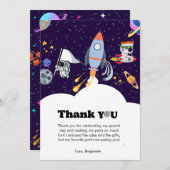 Raket planeet sterrenstelsel & buitenruimte dank u aankondiging (Voorkant / Achterkant)