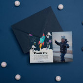 Raket planeet sterrenstelsel & buitenruimte dank u aankondiging