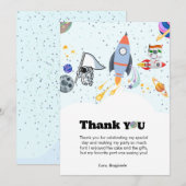 Raket planeet sterrenstelsel & buitenruimte dank u aankondiging (Voorkant / Achterkant)