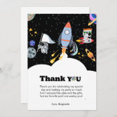 Raket planeet sterrenstelsel & buitenruimte dank u aankondiging (Voorkant / Achterkant)