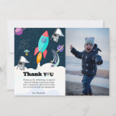 Raket planeet sterrenstelsel & buitenruimte dank u aankondiging (Voorkant)