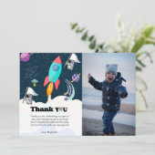 Raket planeet sterrenstelsel & buitenruimte dank u aankondiging (Staand voorkant)