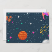 Raket planeet sterrenstelsel & buitenruimte dank u aankondiging (Achterkant)