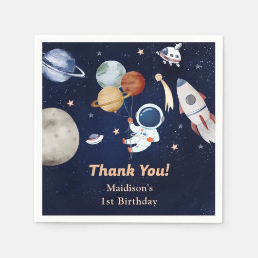Raket Planeten Papieren Borden Servetten (Voorkant)