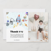 Raket planeten sterrenstelsel & buitenruimte dank  aankondiging (Voorkant)