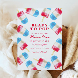 Raket Pop Zomer Patriottisch Popsicle Baby shower Kaart