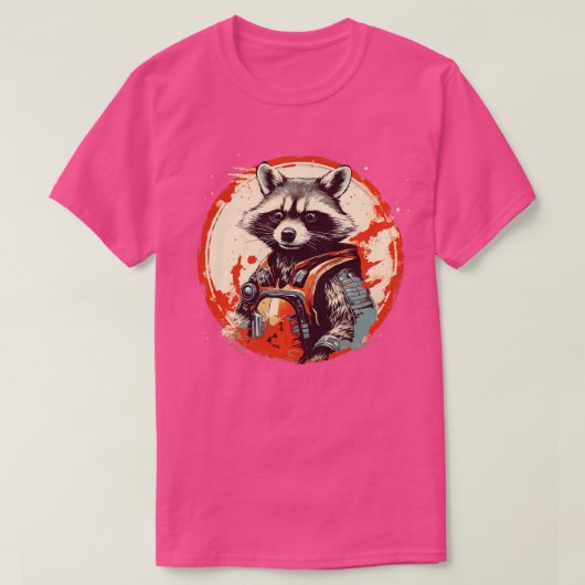 Raket Raccoon ruw T-shirt (Design voorkant)