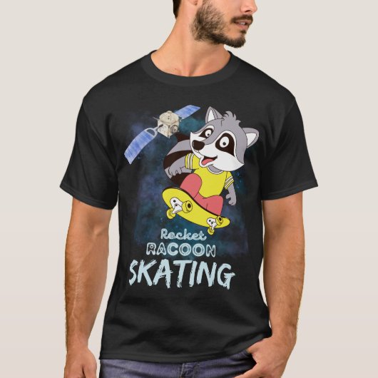 Raket Racoon Schaatsen T-shirt (Voorkant)