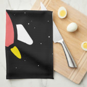 Raket - Red & Geel Abstract Pop Art. FLY! Theedoek (Quarter Fold)