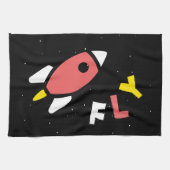 Raket - Red & Geel Abstract Pop Art. FLY! Theedoek (Horizontaal)