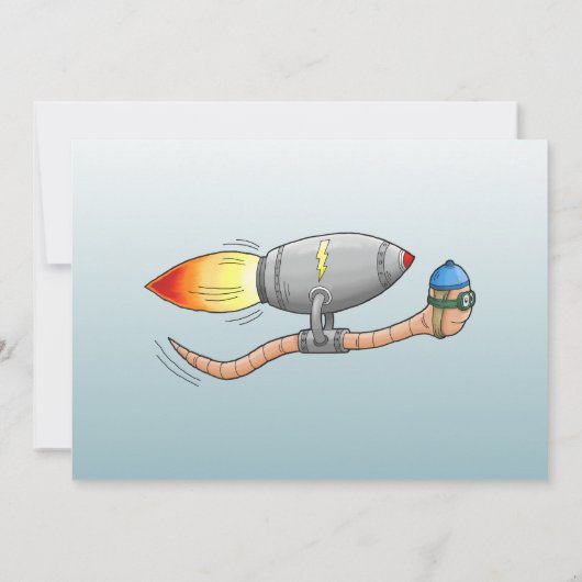 raket-regenworm bedankkaart (Achterkant)