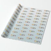 raket-regenworm cadeaupapier (Uitgerold)