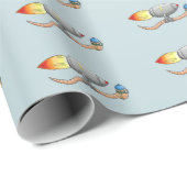 raket-regenworm cadeaupapier (Rol Hoek)