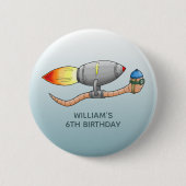 raket-regenworm ronde button 5,7 cm (Voorkant)