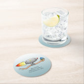 raket-regenworm ronde kartonnen onderzetter (Insitu)