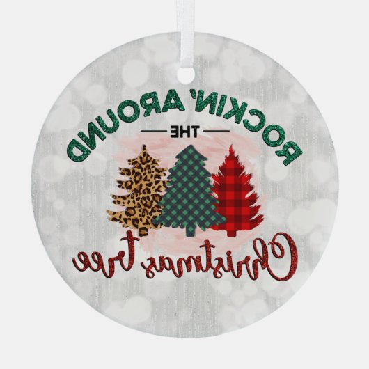 Raket rond de kerstboom glas ornament (Achterkant)