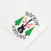 Raket rond de kerstboom servet (Hoek)