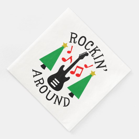 Raket rond de kerstboom servet (Hoek)