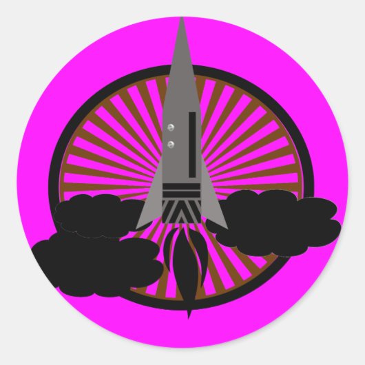 raket ronde sticker (Voorkant)