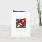 Raket rood geel bedankkaart (Achterkant)