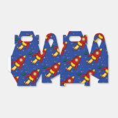 Raket rood geel Gable Favor Box Bedankdoosjes (Uitgevouwen)